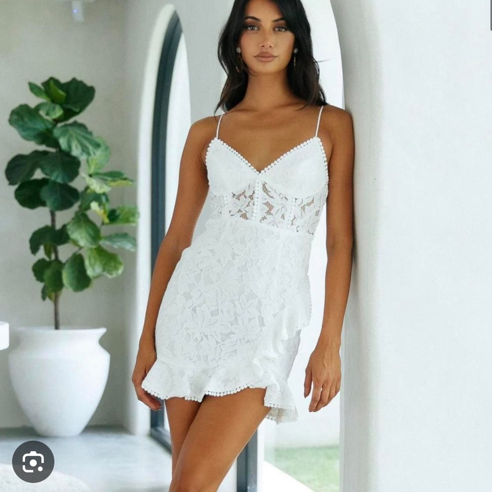 NWT - white lace mini dress